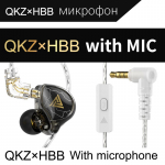 QKZ x HBB 10 mm titaankattega diafragma HiFi k&otilde;rvamonitori k&otilde;rvaklapid Poolavatud &otilde;&otilde;nsusega CNC alumiiniumsulamist esiplaat koos mikrofoniga With Microphone must