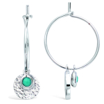 Les Tr&eacute;sors De Lily [R1725] - kullatud r&otilde;ngask&otilde;rvar&otilde;ngad  Cleopatra  t&uuml;rkiissinine h&otilde;bedane roodiumiga kaetud - 14 mm - 8 mm t&uuml;rkiissinine