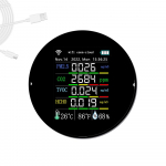 Tuya Wifi Kaasaskantav &Otilde;hukvaliteedi M&otilde;&otilde;tur 7in1 PM2.5 CO2 TVOC HCHO AQI Temperatuuri Niiskuse Tester V&auml;rviline must