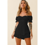 Naiste moe suvine &uuml;markaelus l&uuml;hikeste varrukatega k&otilde;rge v&ouml;&ouml;kohaga l&uuml;hikesed p&uuml;ksid Beach Party Travel Jumpsuit L