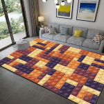 V&auml;rviline plokk-geomeetriline tr&uuml;kitud vaibavaip elutuppa magamistuppa suure pindalaga vaibad Tr&uuml;kitav p&otilde;randavaip salongimattide teipide jaoks 120cm x 160cm