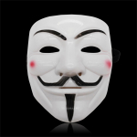 Nikitas Hackers Mask White V Vendetta Halloweeni n&auml;omaski kost&uuml;&uuml;mide Cosplay peoks One Size valge