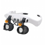 Prillide suurendusklaasi 3x&ndash;25x valgustusega peapaela luup LED-valgusega 7 paari vahetatavate objektiividega ehete remont valge