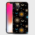 Naljakas Sun Moon Face telefoni&uuml;mbris iPhone'ile 14 13 12 11 Pro Max Xs Max Xr X 7 8 Plus 12 Mini 6s Silicone Capa Black Shell For iPhone 6 6S Plus