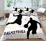 3D korvpalli voodipesukomplekt Spordi tekikott ja padjap&uuml;&uuml;r 2/3 t&uuml;kki t&auml;issuuruses kodukaunistus sportlastele v&otilde;i poiste tubadele Baby 100x135cm
