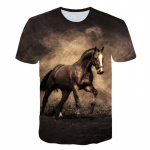 Ilus Animal Horse Mustriga t-s&auml;rk meestele Suvine 3D Mood Steed graafilised t-s&auml;rgid Casual Huvitavad T-s&auml;rkide topid L