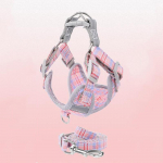 Lemmikloomad Koerad Aksessuaarid Peegeldavad reguleeritavad rakmed koertele Kutsika kaelarihma jalutusrihma vesti komplekt XS roosa