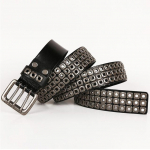Heavy Metal Cowboy Punk rihm ehtsast nahast hip hop rihmad meestele Cross Rivet Teksad Rihm meeste rihm Ceinture Homme 115cm must