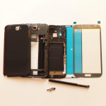 T&auml;iskomplekti asendus Samsung Galaxy Note II N7100 esiklaas + keskmine raam + taga + S pliiats + taga valge