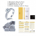 P&auml;ris 925 sterlingh&otilde;bedast s&otilde;rmus briljantl&otilde;ikelise teemandiga klassikaline kuue k&uuml;&uuml;nega D-klassi moissaniit-s&otilde;rmused naistele pruudi pulmaehted 9