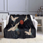 Valge kraana tekk tr&uuml;kkimine &uuml;lipehme flanell tekk flanell voodipesu diivan voodikate 75x90cm