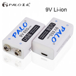 PALO 9V aku 6F22 650mAh liitiumioonaku 9-voldine liitium multimeetri mikrofoni m&auml;nguasja kaugjuhtimispuldiga KTV kasutamiseks