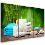 Kolmeosalise pildiga l&otilde;uendiprindiga Zen Candle Bamboo Stone 60x40 roheline