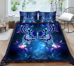 Liblikamustriga voodipesu, &uuml;heinimesevoodi t&auml;issuuruses unistav putukatr&uuml;kiga padjap&uuml;&uuml;r ja tekikate 2 v&otilde;i 3 pestav kodukaunistus UK Single 135x200cm