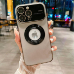 Deluxe Large Window objektiivi kilega matt magnetiline juhtmevaba laadimis&uuml;mbris iPhone 14 13 12 11 Pro Max Kukkumiskaitse kate iPhone 14 Pro Max valge