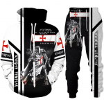 Retro Knight Templar Armour 3D Prinditud meeste kapuutsid/p&uuml;ksid/&uuml;likond Harajuku Jesus God Tracksuit Spordir&otilde;ivad Lahe 2-osaline r&otilde;ivakomplekt XL