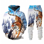 Must-valge The Tiger 3D Prindiga meeste dressipluusid kapuutsidega komplekt meeste l&otilde;vi dressid/pullover/p&uuml;ksid Spordir&otilde;ivad kevad s&uuml;gis XXXL