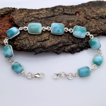 925 Sterling H&otilde;be, Looduslik Larimari Gemstone K&auml;ev&otilde;ru, K&auml;sit&ouml;&ouml;ehted, Kingitus Talle, Larimari Ehted, Pulmakink, Naiste K&auml;ev&otilde;ru 7 inch