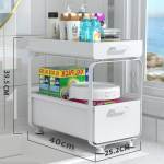 V&auml;ljat&otilde;mmatav valamualune hoiuriiul Mitmeotstarbeline kraanikausialune hoiustamisriiul vannitoak&ouml;&ouml;gi t&ouml;&ouml;tasapinna jaoks valge