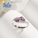 925 Sterling h&otilde;bedane s&otilde;rmus, mis on valmistatud safiiri v&auml;rvi muutvatest v&auml;&auml;riskividest naistele kena kingitus us ring size 6# lilla