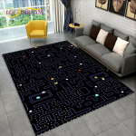 Pacman Retro Classics m&auml;ngum&auml;nguvaip, vaibavaip kodu elutoa jaoks, laste magamistoa diivan, uksematt, libisemiskindel p&otilde;randamatt 100cm x 150cm