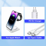 3-&uuml;hes juhtmevaba laadija alus iPhone 14 13 12 11 Xs Xr X Iwatch 8 7 Airpods Pro jaoks Samsung S22 S21 Galaxy Watch 5 4 Buds jaoks For Apple US must