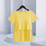 Rasedatele m&otilde;eldud T-s&auml;rgid L&uuml;hikeste varrukatega rinnaga toitmise topid rasedatele Riided Toitvad Suvised s&uuml;nnitusj&auml;rgsed vestid M kollane