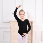 T&uuml;drukute balletitrikood Tantsutrikood Mantel k&otilde;rge v&ouml;&ouml;kohaga Balletiriided Laste pikkade varrukatega V&otilde;imlemistrikood Kombinesoon 190 must