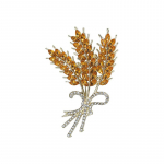 Teemantidega inkrusteeritud tsirkoonist topelt C pross Moodne v&auml;ikese l&otilde;hnaga magus peegeldusvastane pross kuld