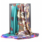 Kvaliteetsed luksuslikud siidist sallid peapael Sallid kaelasall naistele kett siidist sall naiste dekoratiivne sall 90*90cm（polysatin) khaki