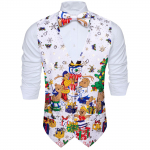 Barry.Wang Meeste Vest Vest Kikilips Hanr&auml;tik Mansetin&ouml;&ouml;bid Jacquard kootud siidist pulma tutvumispeo komplekt 2XL