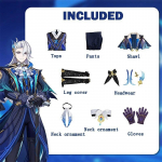 Neuvillette Cosplay Kost&uuml;&uuml;m M&auml;ng Genshin Impact Cosplay R&otilde;ivad Meeste R&otilde;ivad Neuvillette Parukas Halloweeni J&otilde;ulukost&uuml;&uuml;m M