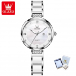 Keraamilised ribad Quartz Simple Trend Watch Kell valge