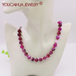 10 mm naturaalsest lillast ahhaathelmestest kaelakee/k&otilde;rvar&otilde;ngaste komplektid, triibuline v&auml;&auml;riskivi oon&uuml;ks, 18 tolli, klassikaline nupp, sile ja l&auml;bipaistev kivi, kingitused naistele 45cm lilla