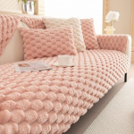 Talvine k&auml;rgstruktuuriga sametdiivanipadi Talvine pl&uuml;&uuml;s, libisemisvastane paksenenud padi soe nahast diivanikate 30*50cm hall