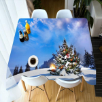 P&otilde;hjamaade stiilis lumise j&otilde;ulupuu mustriga ristk&uuml;likukujuline &uuml;mmargune pehme paksendatud puuvillane pidulik laudlina tolmukindel katter&auml;tik Round diameter 60CM