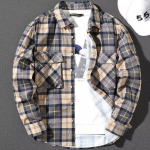 Retro ruuduline pikkade varrukatega s&auml;rk meeste kevad- ja s&uuml;gishooaja avar suur vabaaja t&ouml;&ouml;s&auml;rk meeste s&auml;rk 4XL