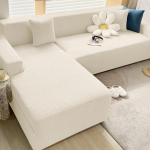 Polar fliisist diivanikate elutoa tugitooli žakaarmadratsi katted Ruuduline L-kujuline nurgadiivani kate Diivani kate 1 Seater 90-140cm kreemikas