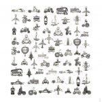 70 Pieces Jewelry Making Charms Assorted Vehicle Pendant Ancient fit Earring Necklace