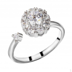 Naiste tsirkooniga s&otilde;rmus, p&ouml;&ouml;rlevad kristallid, avatud, h&otilde;betatud, reguleeritav, romantiline s&uuml;nnip&auml;evas&otilde;rmus