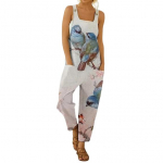 Naiste kombinesoon vabaaja spagetirihmaga, k&uuml;lma &otilde;laga, tavalised kombinesoonid, m&auml;ngukost&uuml;&uuml;mid, stiilsed p&uuml;ksid S valge