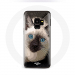 &Uuml;mbris Samsung Galaxy S9 Must-valge siniste silmadega siiami kassile