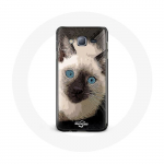 &Uuml;mbris Samsung Galaxy J5 Must-valge siniste silmadega siiami kassile