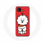 Coque pour Xiaomi Redmi 9C BTS Bangtan Gar&ccedil;ons BT21 RJ de Jin Fond Rouge