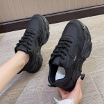 Klassikalised paksud tossud naiste talvised, PU-paeltega k&otilde;rged kontsad, kandilise varbaga kingad, naiste platvorm Vulcanize kingad suures suuruses 35 must