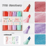 4tk Fruit Shop Glitter Color Marker Highlighter Pliiatsite komplekt S&auml;rav metallist pintsel joonistusmaali kunstikooli jaoks