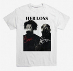 Drake 21 Savage Her Loss Signed White T Unisex T-s&auml;rk S