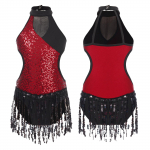 Lastele T&uuml;drukutele Litrid Tutt Ladina tantsukleit Jazz Samba Rumba Tantsur&otilde;ivad Esinemiskost&uuml;&uuml;m 5-6 Years heleroheline v&auml;rv