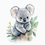 C402#Armas koaala seinakleebis Lastetoa taust Kodukaunistuse seinamaaling Elutoa tapeet Naljakas kleebis A-25x30cm-PET