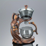 1 komplekt Lazy teekomplekt Klaasist loominguline komplekt Kuumakindel teekomplekt Pestav teekann Korduvkasutatav teetass Multifunktsionaalne teealus Dekoratiivne teekomplekt Teet&ouml;&ouml;riist Chang'e (single Host)